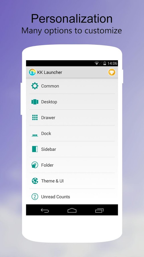 لانچر اندرویدی کیت کت/ KK Launcher Prime - KitKat Launcher