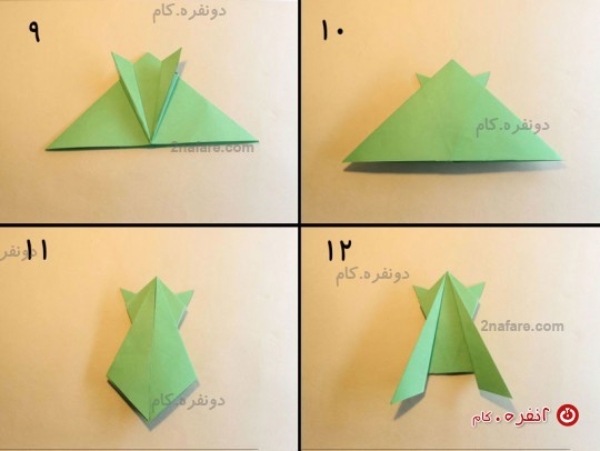 آموزش ساخت قورباغه کاغذی به روش اوریگامی