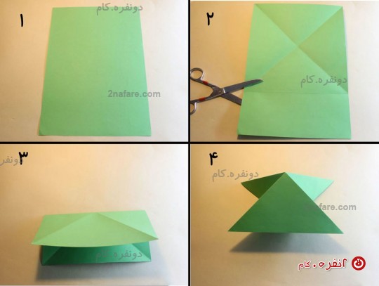 آموزش ساخت قورباغه کاغذی به روش اوریگامی