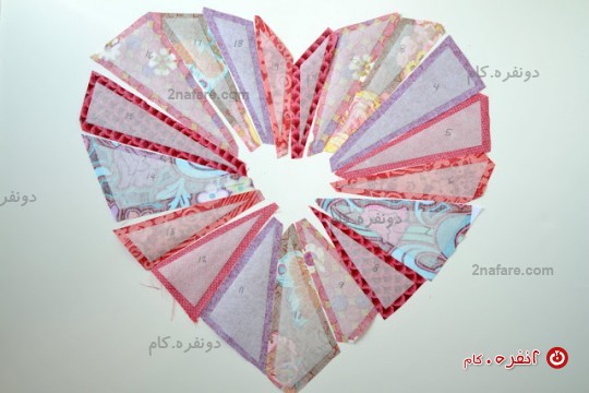  آموزش دوخت رو کوسنی با طرح قلب