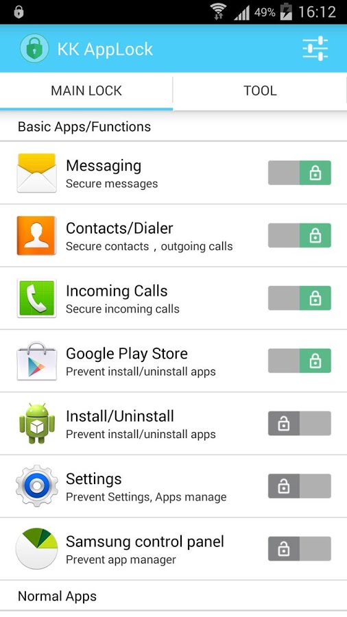 ابزار قفل گذاری برنامه های اندروید/ KK AppLock - Safest Applock