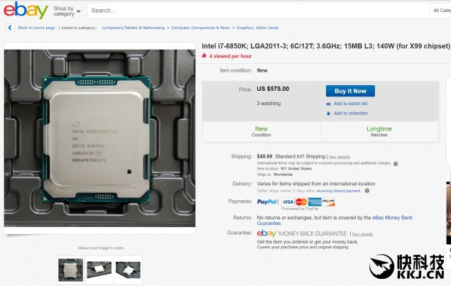 اولین پردازنده ۱۰ هسته‌ای برادول اینتل در eBay رویت شد