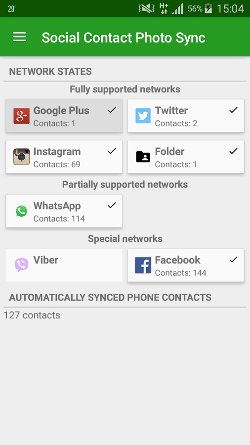 دریافت تصویر شماره تماس ها در شبکه های اجتماعی/ Social Contact Photo Sync