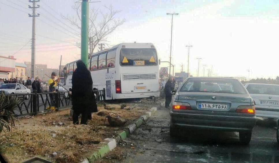 انحراف اتوبوس در مسیر ورامین - قرچک
