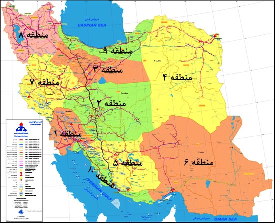 وضعیت خطوط انتقال گاز سراسری