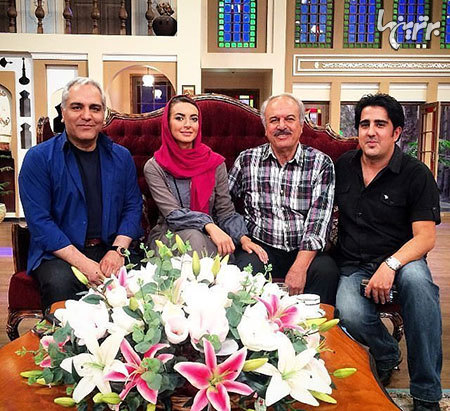 رضا نیکخواه بازیگر کهنه کار طنز به همراه دخترش در «دورهمی»