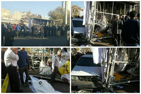یک کشته و ۳ مصدوم در سقوط تابلوی تبلیغاتی در تبریز