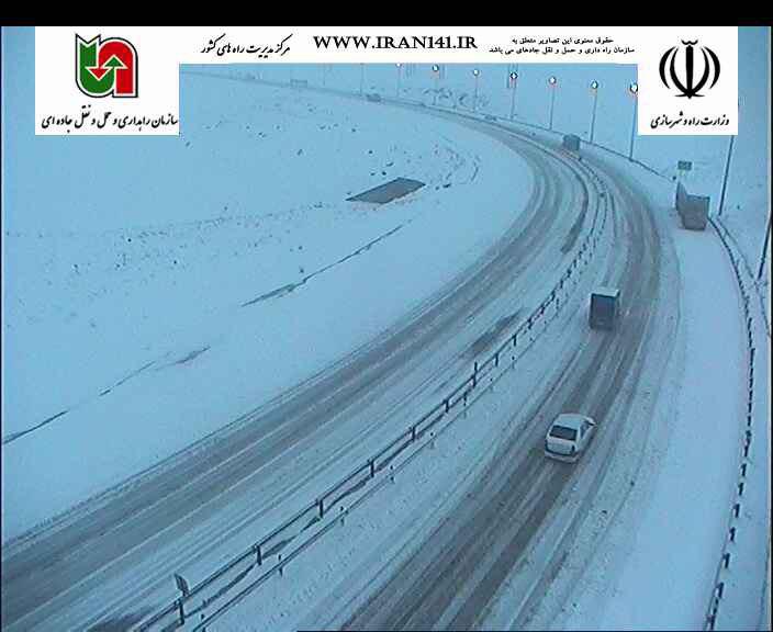 برف و کولاک در آزادراه تبریز - زنجان