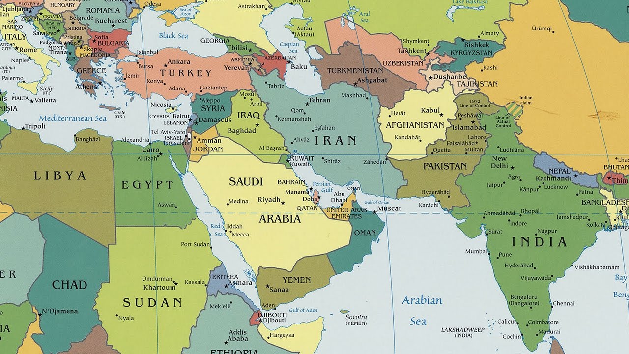 Карта ближнего востока политическая на русском языке. Политическая карта ближнего Востока и средней Азии. Карта ближнего Востока и средней Азии со странами крупно. Карта средней Азии и ближнего Востока со странами крупно на русском.