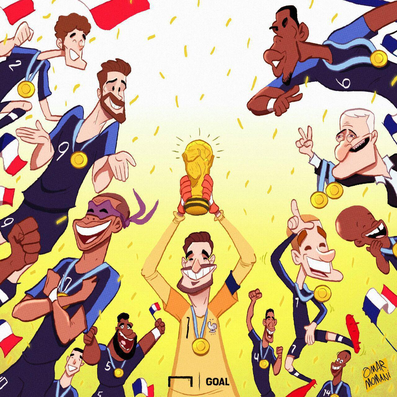 کاریکاتور/ فرانسه، قهرمان جام جهانی 2018 روسیه