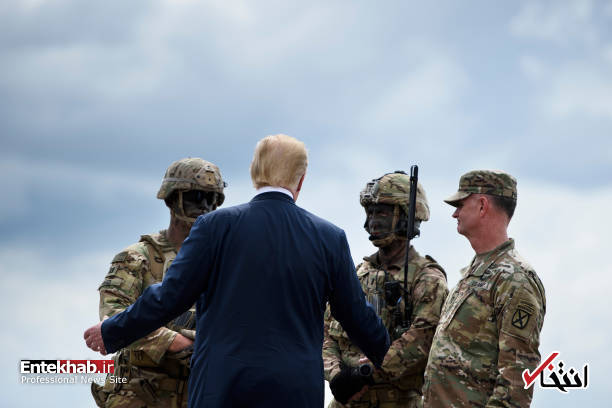 ترامپ تمرینات ارتش آمریکا را از نزدیک دید