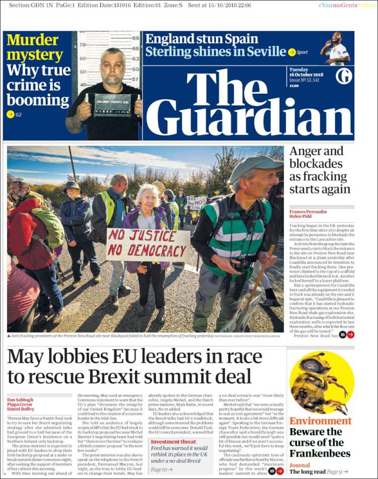 صفحه اول روزنامه گاردین/ لابی می با رهبران اتحادیه اروپا برای نجات نشست توافق برگزیت