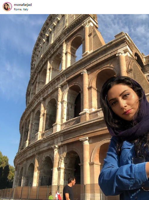 چهره ها/ «مونا فرجاد» در کنار قدیمی ترین تماشاخانه رم