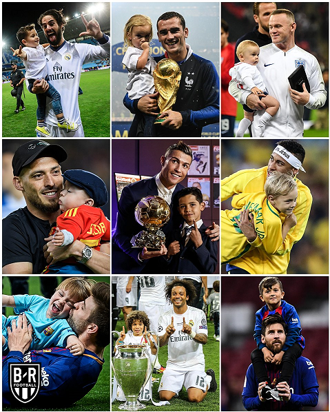 ستاره‌های فوتبال دنیا در کنار فرزندانشان