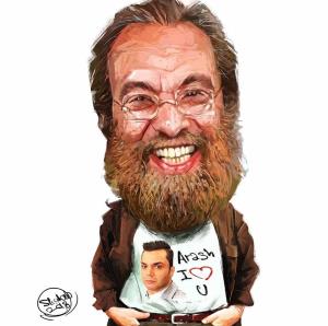 واکنش متفاوت «لادن طباطبایی» به برنامه «من و شما» با کاریکاتوری از مسعود فراستی