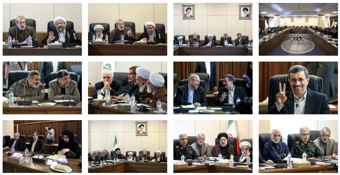 حضور احمدی‌نژاد در جلسه مجمع به ریاست آملی لاریجانی
