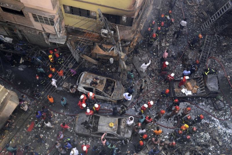شمار جان باختگان آتش‌سوزی بنگلادش به 80 نفر رسید