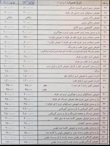 اجرت تعمیر خودرو ۲۰ درصد گران شد