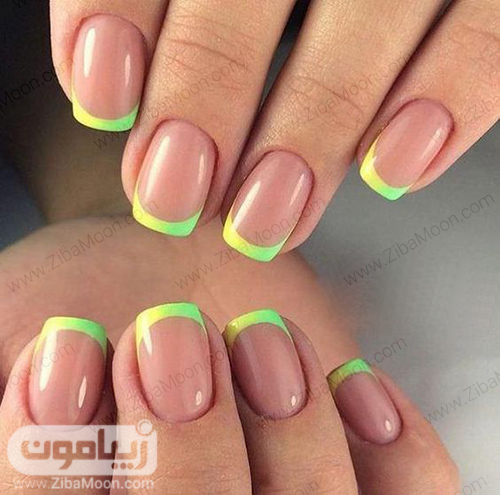 مدل های جدید فرنچ ناخن گرد و مربعی