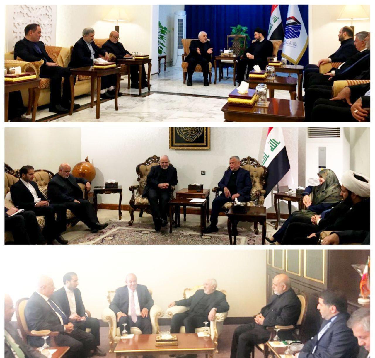 دیدار ظریف با مقامات و شخصیت های سیاسی عراقی