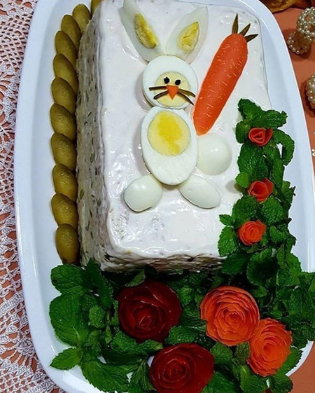ايده هايي جديد براي تزيين سالاد الويه