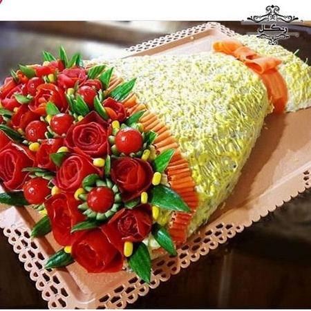 ايده هايي جديد براي تزيين سالاد الويه