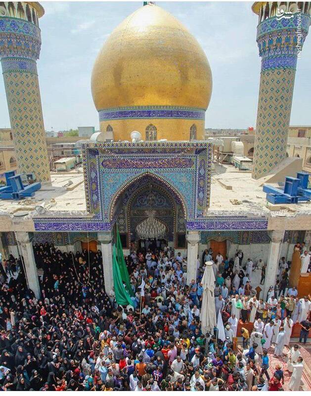  استقبال مردم بابِل از پنجره فولاد ضریح حضرت قاسم