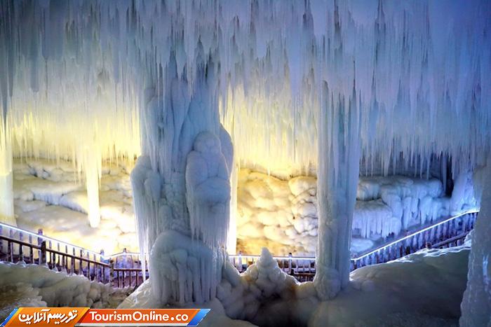 غارهای زنجیره ای یخی عجیب در چین!