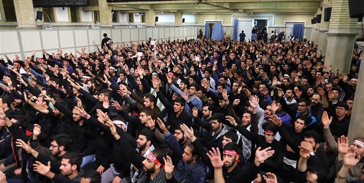 عزاداری هیأت‌های دانشجویی همزمان با اربعین حسینی در محضر رهبر انقلاب