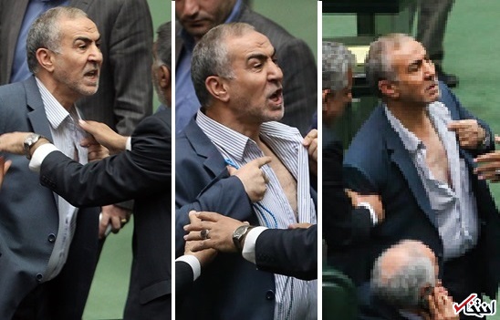 عکس/ وقتی رییس بازداشت شده در مجلس یقه پاره می کرد!