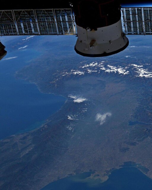 کوه‌های آلپ از منظر ایستگاه فضایی بین‌المللی