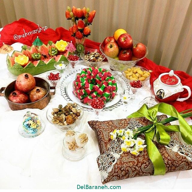 چند مدل ساده تزیین شب چله ای عروس