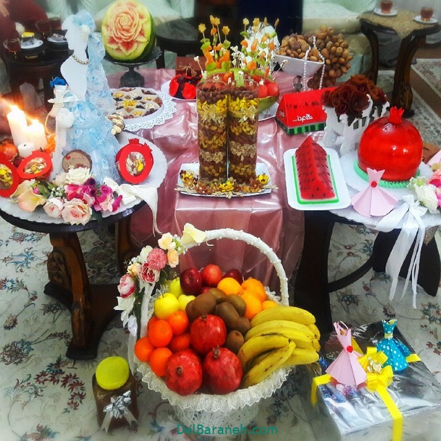 چند مدل ساده تزیین شب چله ای عروس