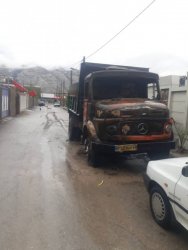 صاعقه در باشت کمپرسی را به آتش کشید