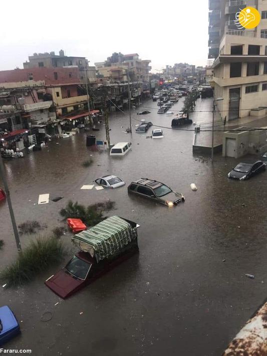 غرق شدن لبنان پس از سیل
