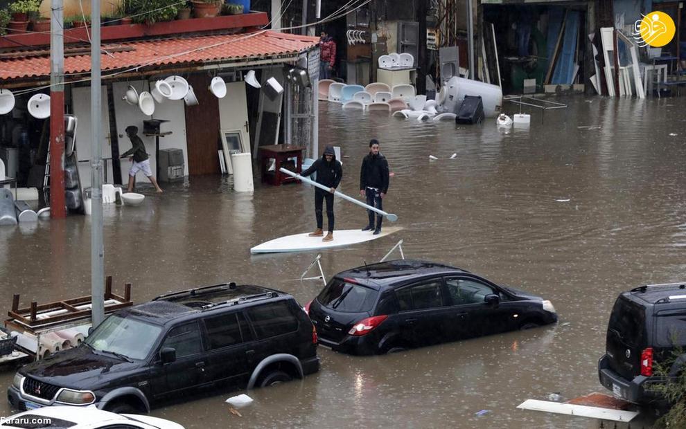 غرق شدن لبنان پس از سیل