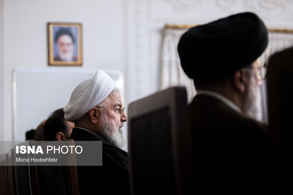 رئیسی و روحانی در جلسه شورای عالی فضای مجازی