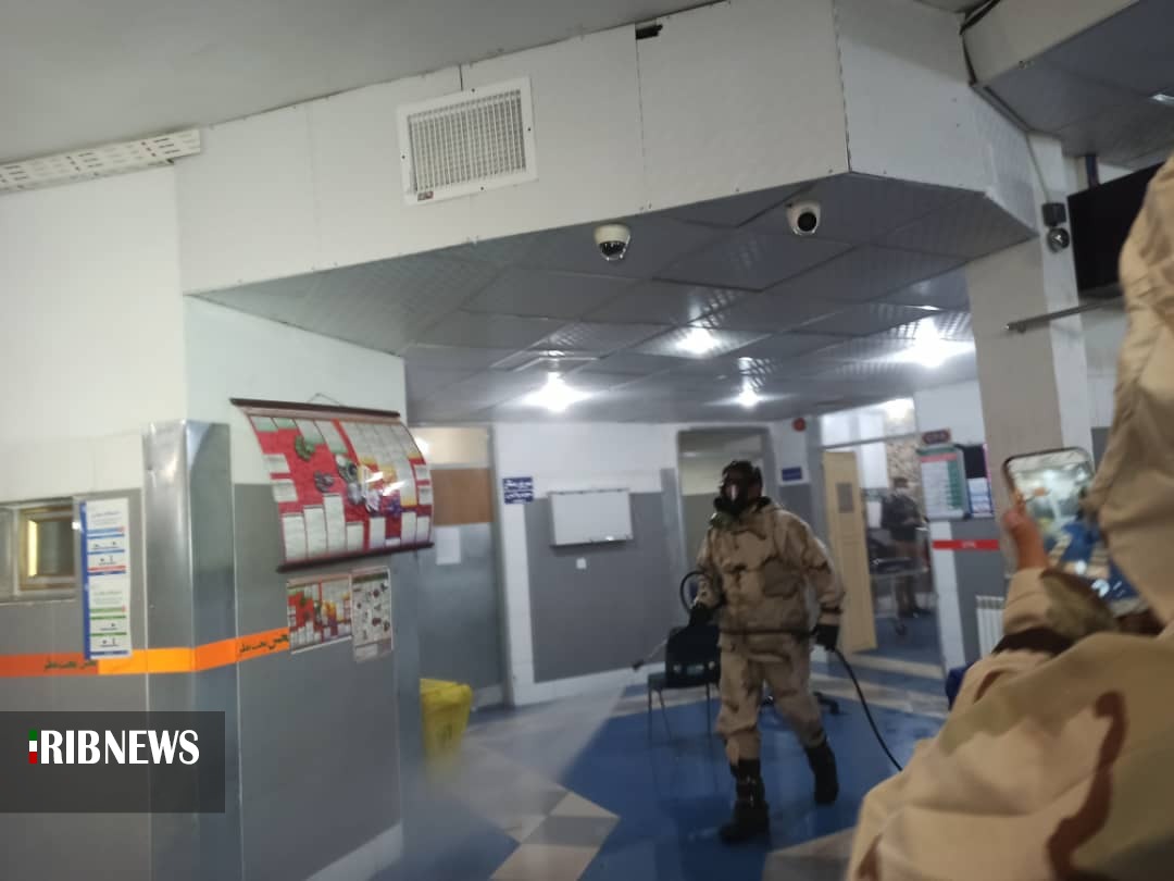 عکس/ ضد عفونی بیمارستان‌های یاسوج به همت تیپ ۴۸ فتح