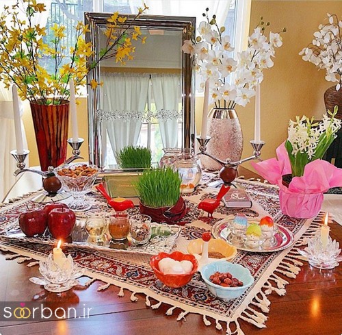 چیدمان سفره هفت سین 99 برای عروس خانم ها