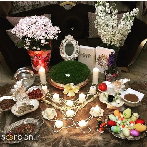 چیدمان سفره هفت سین 99 برای عروس خانم ها