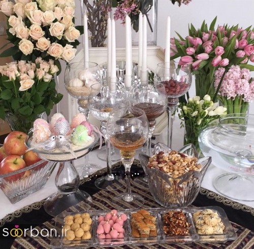 چیدمان سفره هفت سین 99 برای عروس خانم ها