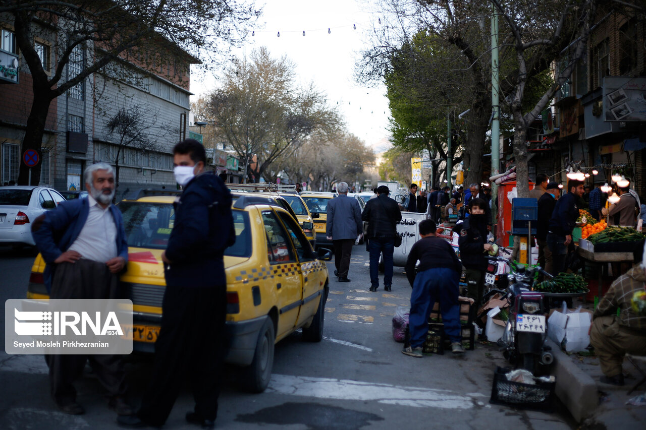 خیابان انقلاب سنندج در روزهای بحران کرونا