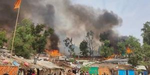 اردوگاه مسلمانان روهینگیا در بنگلادش باز هم طعمه حریق شد