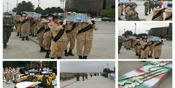 عکس/ تشییع پیکر 2 تن از شهدای ناوچه نیروی دریایی ارتش در زاهدان