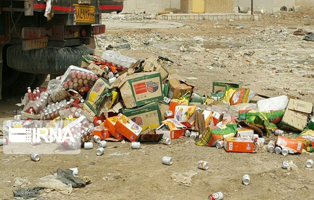 معدوم‌سازی یک تن موادغذایی غیرقابل مصرف در آبادان