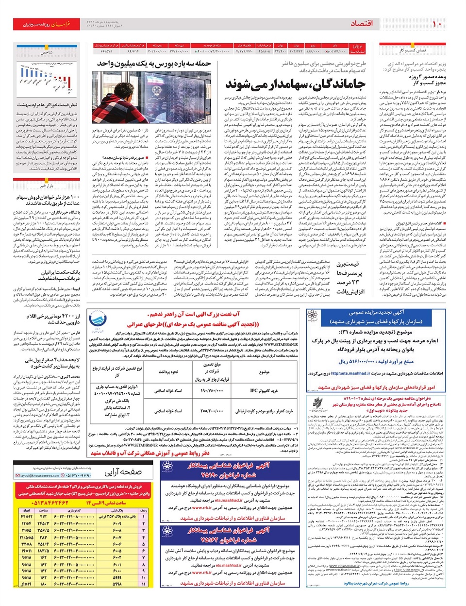 روزنامه خراسان/ جاماندگان سهامدار می شوند