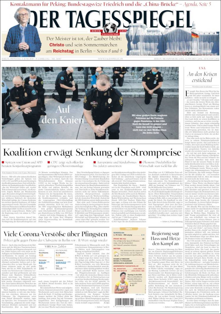 صفحه اول روزنامه تاگ اشپیگل