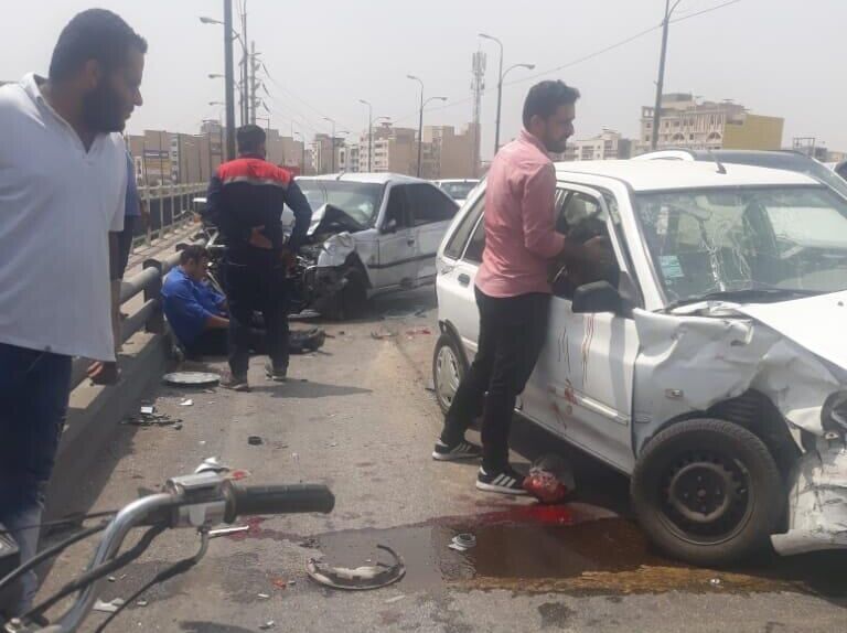 تصادف مرگبار روی پل هفتم اهواز