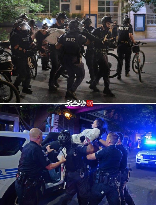 شیوه بازداشت یک فعال مدنی در آمریکا