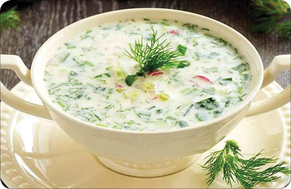 آب دوغ خيار با کشمش و گردو، ناهار روزهاي گرم
